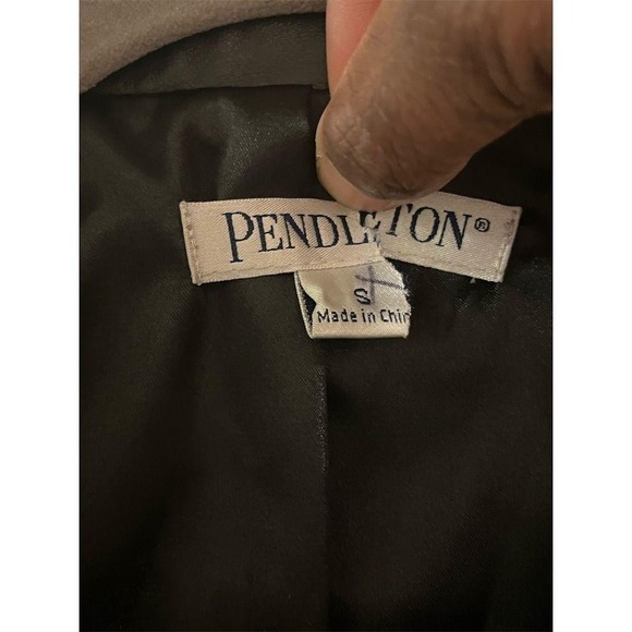 Pendleton Women's Vintage Black Leather Jacket Size S Outdoor Old Money Classic - Picture 2 of 12